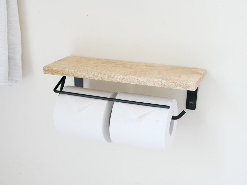 【POSH LIVING/ポッシュリビング】トイレットペーパーホルダー ウッド&アイアン