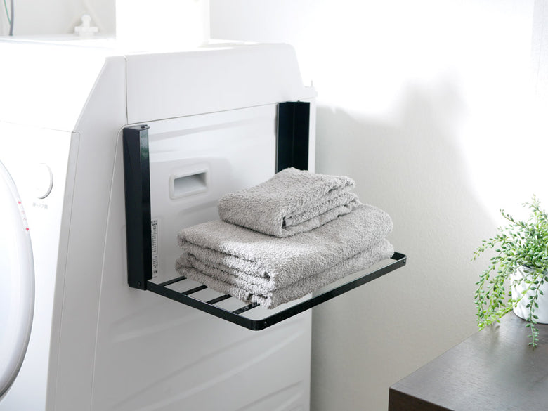 【tower/タワー】洗濯機横マグネット折り畳み棚