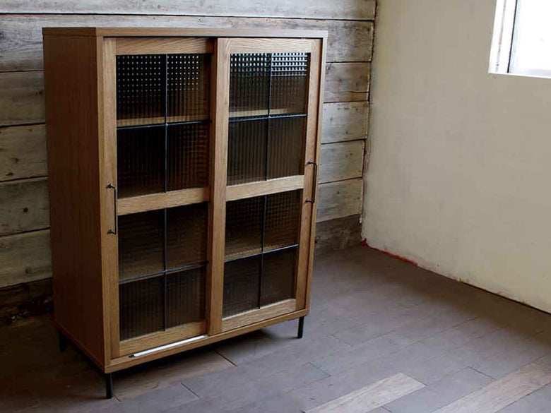 【adepeche/アデペシュ】cadeal スライドガラスキャビネット【受注生産・メーカー直送・代引き不可商品】