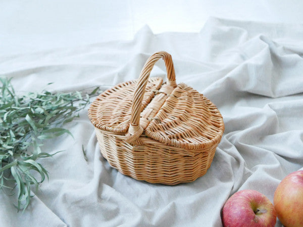 【POSH LIVING】ウィッカーバスケット ダブルフラップ