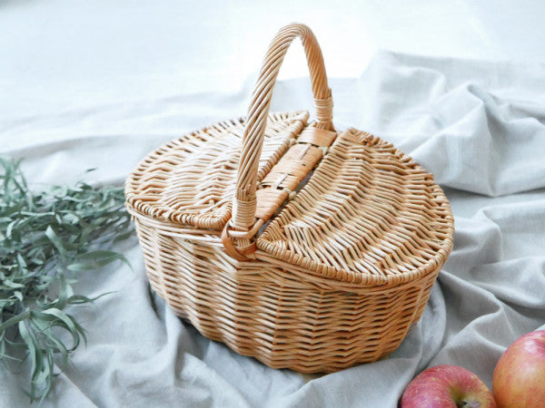 【POSH LIVING】ウィッカーバスケット ダブルフラップ