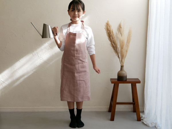 【Magic Linen】リネン キッズエプロン 【受注生産品】