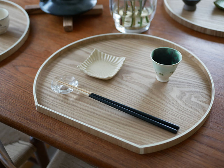 【木の器】天然木の半月盆