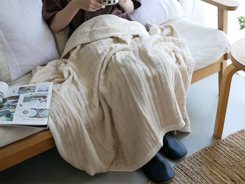 【cocomani/ココマニ】1年中使えるとろサラ5重織ガーゼケット