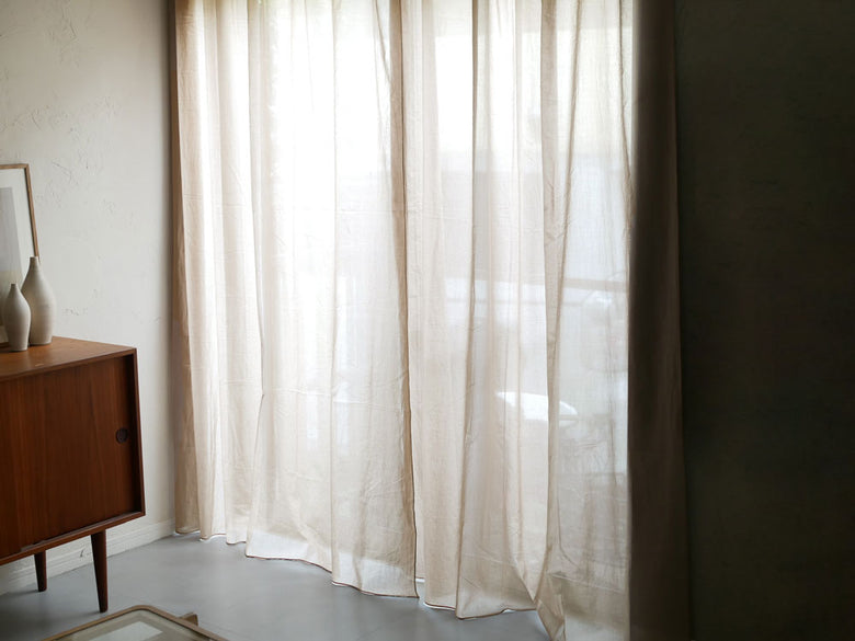 【Comore Sun】コットンのクリップ留めカーテン 1枚