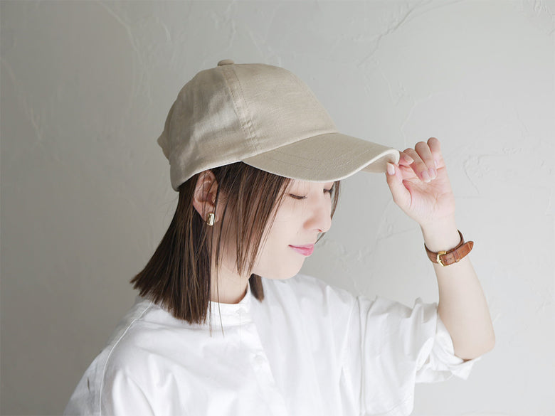 【shesay/シセイ】サラッと被れる爽やかなリネンキャップ