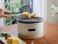 美濃焼の炭焼き水コンロ / しのぎ白・大