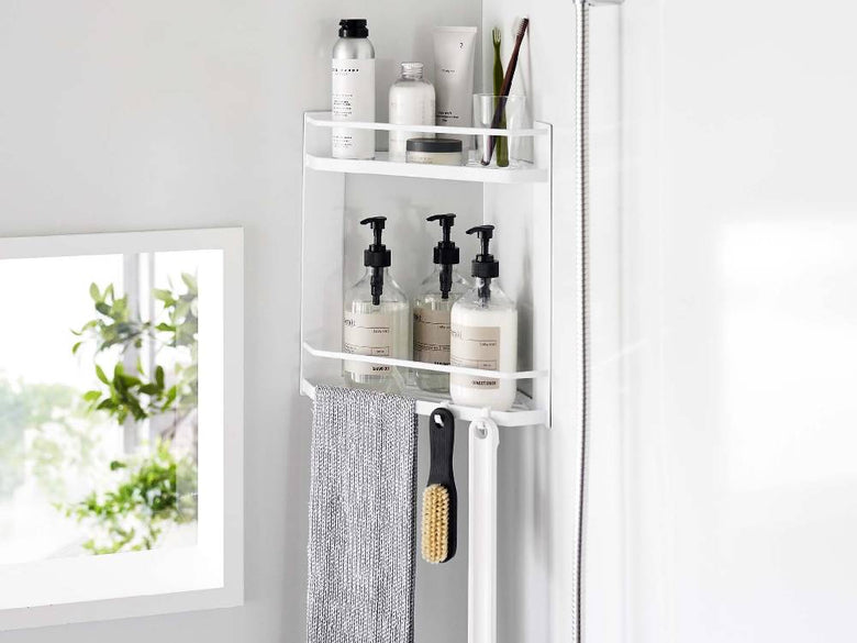 【tower/タワー】マグネットバスルームコーナーラック 2段