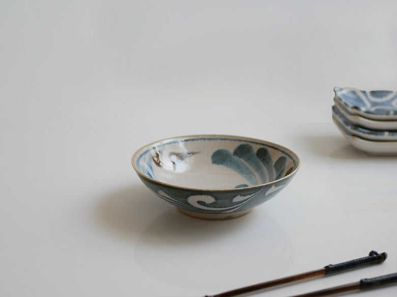 【awasaka/アワサカ】職人筆の味わいを感じる和モダンなうつわ Brush Blue