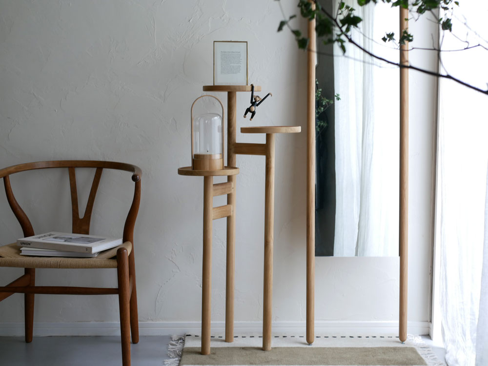 【Sunflower Rattan/サンフラワーラタン】 好きを飾るチークステップトレイテーブル