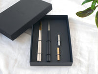 ギフトセット黒箱いり / ブラックシルバー＆アイボリーゴールド