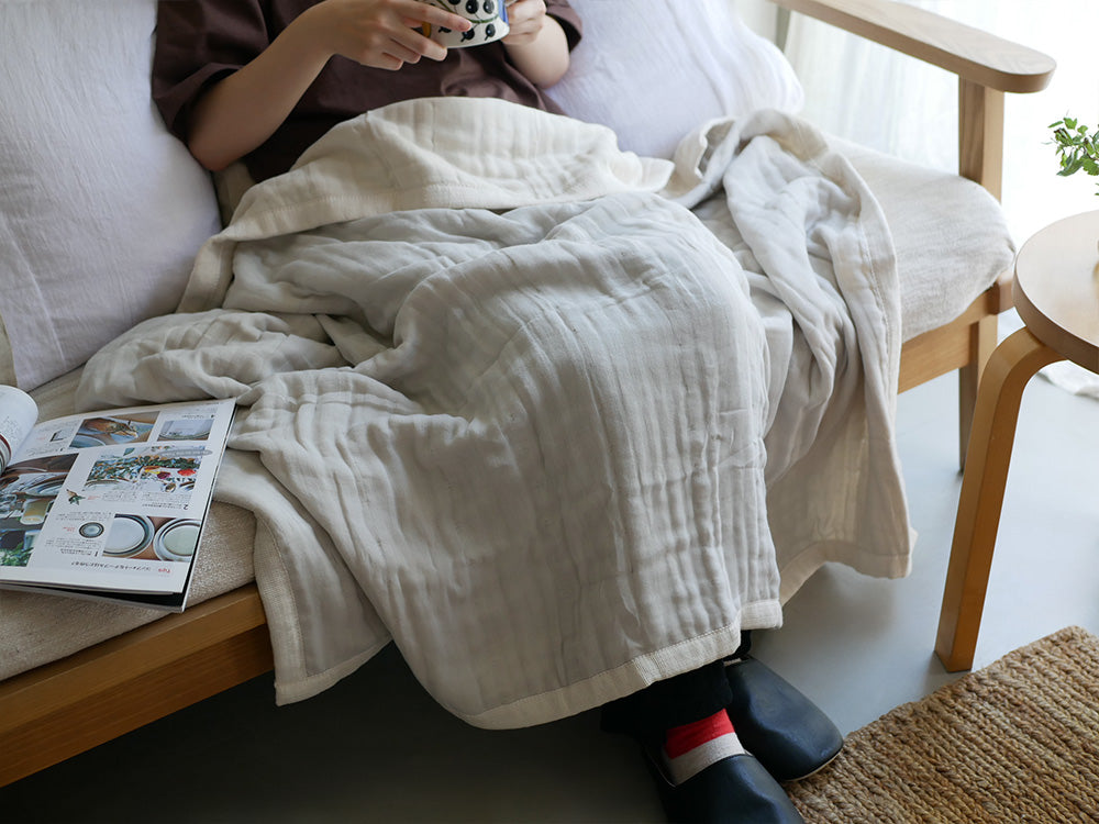 【cocomani/ココマニ】1年中使えるとろサラ5重織ガーゼケット