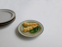 丸皿S / グリーン×純金網