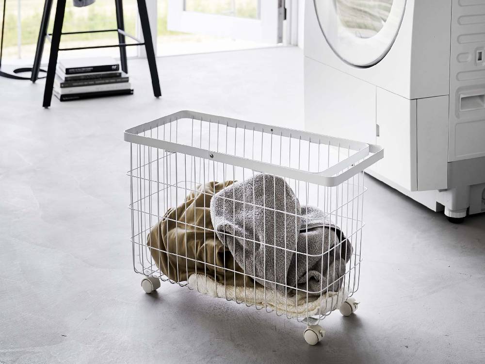 【tower/タワー】ランドリーバスケット キャスター付き ワイド&ロー