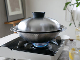 【Arnest/アーネスト】とにかく洗いやすいステンレス卓上鍋/のせるだけ蒸し器