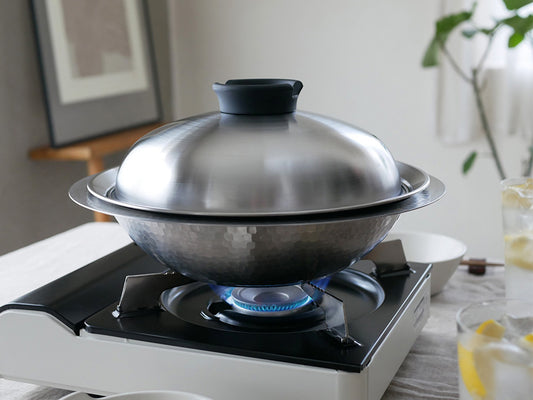 【Arnest/アーネスト】とにかく洗いやすいステンレス卓上鍋/のせるだけ蒸し器