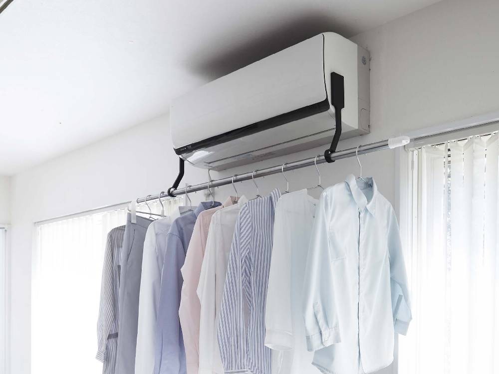 【tower/タワー】フィルムフックエアコン室内物干しポールホルダー